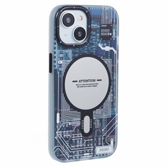 MLY-serien til iPhone 15 Magnetisk Phone Case TPU+Akryl Kreativt kretskort-mønsteretui