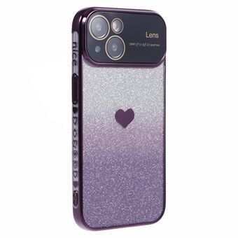 For iPhone 15 TPU-deksel Glitrende glitterelektroplateringskanttelefondeksel