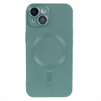 For iPhone 15 TPU Slim Case Gummi Telefondeksel med Linsefilm Kompatibel med MagSafe