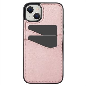 For iPhone 15-dekselet med Anti-Drop Hybrid PU+TPU-deksel med kortlomme