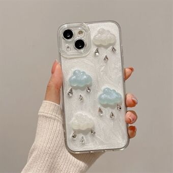 For iPhone 15-dekselet 3D Skyggepulver Anti-fall TPU+PC-telefonveske (Presise kutt for linser)