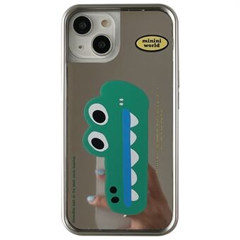 For iPhone 15 TPU-etui med krokodillemønster og elektroplatering, telefondeksel.