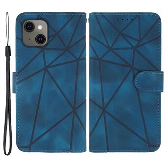 For iPhone 15-telefondeksel Skin-Touch Lines Imprint Leather Flip Phone Cases Engros