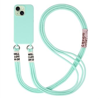 For iPhone 15-dekselet TPU-telefonomslag med 3-fleksible lanyard