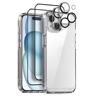 NORTHJO 5 i 1 for iPhone 15 Plus PC+TPU Telefonskallsett med 2 Skjermbeskyttere, 2 Kameralinsebeskyttere