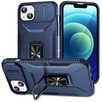 For iPhone 15 Plus / 14 Plus Etui Camshield Kickstand TPU+PC Anti-Slip Telefon Deksel