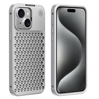 R-JUST RJ58 For iPhone 15 Plus Etui Auto Pop-Up Varmeavledning Aromaterapi Aluminiumlegering Deksel