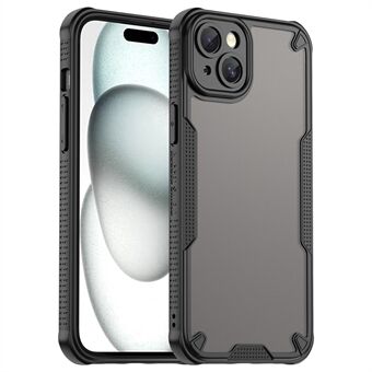 Armor Series For iPhone 15 Plus Etui PC+TPU Halvtransparent Frostet Finish Beskyttende Telefondeksel