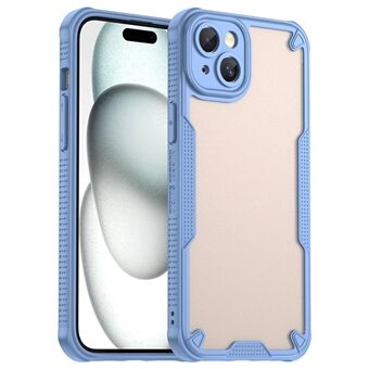 Armor-serien for iPhone 15 Plus-deksel PC+TPU halvgjennomsiktig frosted finish beskyttende telefondeksel