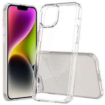 For iPhone 15 Plus Klart akryl+TPU hybridtelefondeksel Anti-rykke Mobiltelefon Etui