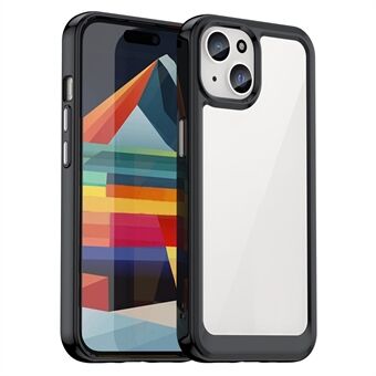 For iPhone 15 Plus TPU+Akryl Anti-fall Mobiltelfondeksel Gjennomsiktig Beskyttelsesetui