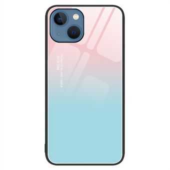 For iPhone 15 Plus Mønstret trykkmønstret telefonbakdeksel Herdet glass+PC+TPU hybride skalldeksel