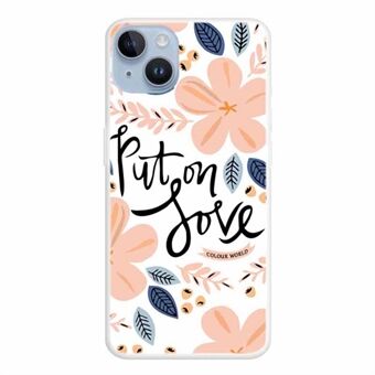 For iPhone 15 Plus Fleksibelt TPU-telefonbeskyttelsesetui med mønstertrykk designet deksel.