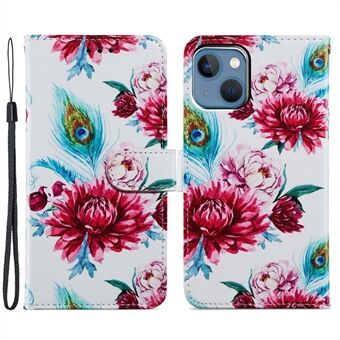 For iPhone 15 Plus Wallet Case PU Leather Pattern Printing Stand Phone Cover with Strap 

Til iPhone 15 Plus Lommebok-etui av PU-lær med mønsterutskrift, stativ og rem.