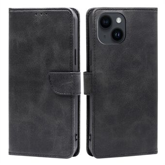 For iPhone 15 Plus Telefonfutteral Lommebok Kufakturert PU-lærer Støtte Flip Folio Cover