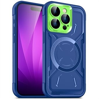 For iPhone 15 Plus Magnetisk Etui TPU + PC Støtsikker Telefondeksel med Kamera Linsefilm