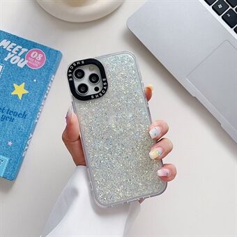 Telefondeksel for iPhone 15 Plus, Glitrende Bling Epoxy PC+TPU kameralbeskyttelsesramme bakdeksel