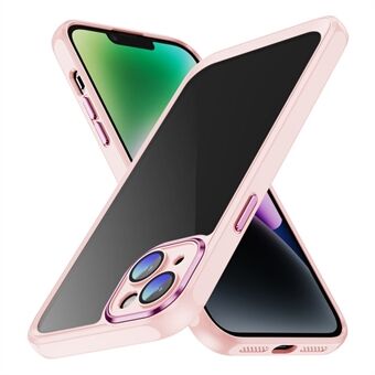 Gjennomsiktig telefonveske for iPhone 15 Plus, kamerolinsebeskytter av akryl+TPU, telefonbakdeksel.