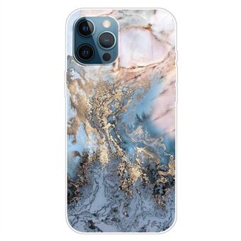 For iPhone 15 Plus Støtsikker TPU-telefondeksel med marmormønster IMD Beskyttende cover, B-stil.