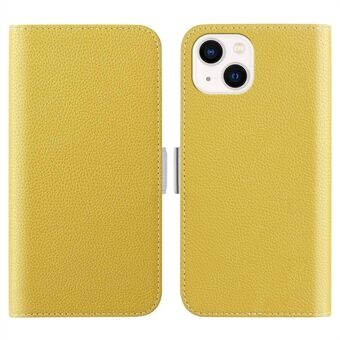 Telefondeksel for iPhone 15 Plus, Stand Wallet Litchi Texture Candy Color PU Leather Flip Cover