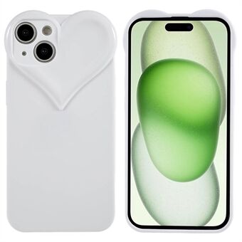 For iPhone 15 Plus Anti-Scratch Telefonveske med hjerteformet design av TPU-materiale