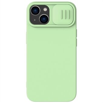 NILLKIN for iPhone 15 Plus PC + flytende silikonlokk Anti-ri Phone Cover med glidekamera-lokk