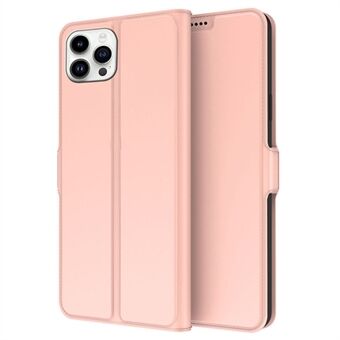 For iPhone 15 Plus beskyttelsesdeksel i PU-skinn med stativ og kortspalte telefonveske.