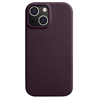 MELKCO for iPhone 15 Plus etui Ekte ku-skinnbelagt PC-magnetisk telefondeksel