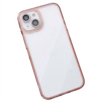 For iPhone 15 Plus Glitrende Pulver Mobiltelefon-etui i PC+TPU+Glass Mobiltelefon-deksel.