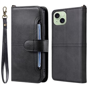 KT Leather Series-4 for iPhone 15 Plus-deksel avtakbart PU-skinn lommeboktelefonboks beskyttelse mot støt