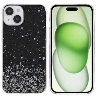 For iPhone 15 Plus-deksel Starry Sky Sparkle Epoxy myk TPU-telefonomslag