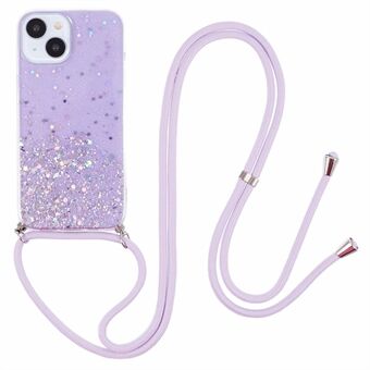 AW-serien for iPhone 15 Plus TPU-etui Glitrende Epoksytelefondeksel med snor