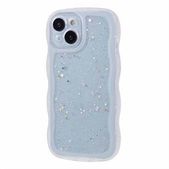 JTW-serien for iPhone 15 Plus deksel med glitter paljetter og epoxy TPU-telefonbakdeksel.