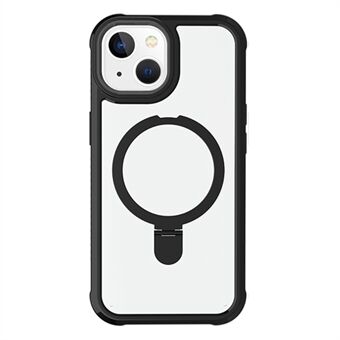 For iPhone 15 Plus GW202 Støttebein Magnetisk Etui PC+TPU Støtbeskyttelse Telefondeksel