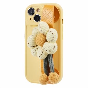 JTW-serien for iPhone 15 Plus TPU-deksel blomster håndleddsreim telefondeksel