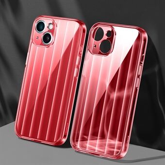 XUNDD Greya Serien For iPhone 15 Plus Mobildekselet PC+TPU Stripe Design Anti-drop Cover