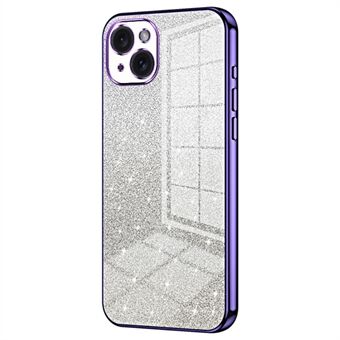 For iPhone 15 Plus Mobiltelefonveske Støtsikker Gradient Glitter Presis Utsparing TPU-deksel