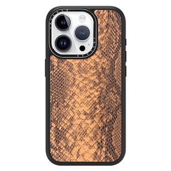 JAUCASE For iPhone 15 Pro-etui Skinn med slangetekstur + TPU + PC-telefondeksel Kompatibelt med MagSafe