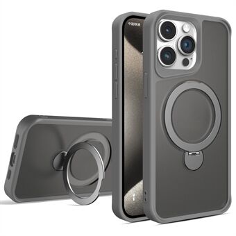 For iPhone 15 Pro Magnetisk Etui Ringholder Støtteben PC+TPU Telefondeksel