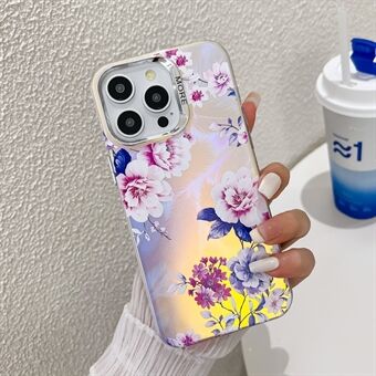 For iPhone 15 Pro Case Stilfullt Blomstermønster Elektrolyt-belegg Antiskli Telefondeksel