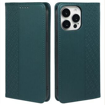 For iPhone 15 Pro-etui Firkløver Lær Flip-telefondeksel