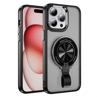 For iPhone 15 Pro Kickstand-deksel TPU+PC Magnetisk Telefonveske med Stropp