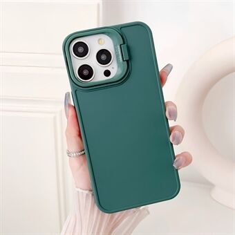 For iPhone 15 Pro-deksel Skin-Touch TPU-mobildeksel med linseramme og støtteben