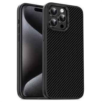 IPAKY For iPhone 15 Pro-deksel med karbonfiber-tekstur, TPU-bakdeksel til telefonen.