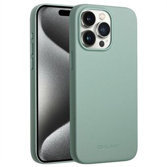 QIALINO For iPhone 15 Pro Deksel Kompatibel med MagSafe Silikon+PU Dekket Telefonskall