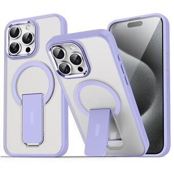 For iPhone 15 Pro-deksel Kompatibel med MagSafe PC+TPU Kickstand Mobildeksel