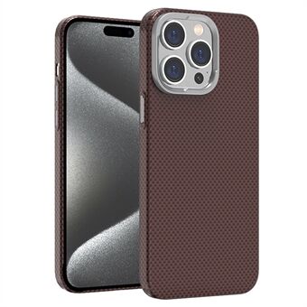 For iPhone 15 Pro etui med karbonfiber-mønster, hardt PC-deksel kompatibelt med MagSafe