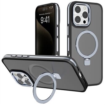 C1-serien for iPhone 15 Pro deksel Magnetisk Justerbart Stativ TPU+PC Hudlignende Telefondeksel