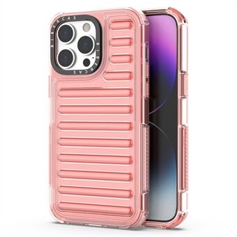 For iPhone 15 Pro Deksel Stripedesign Anti-Sklid Avtakbart TPU+PC Telefonbeskyttelse