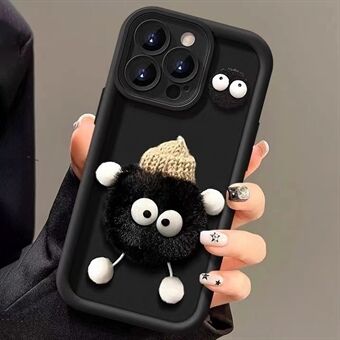 For iPhone 15 Pro-deksel 3D Fluffy Briquette Doll TPU-telefondeksel